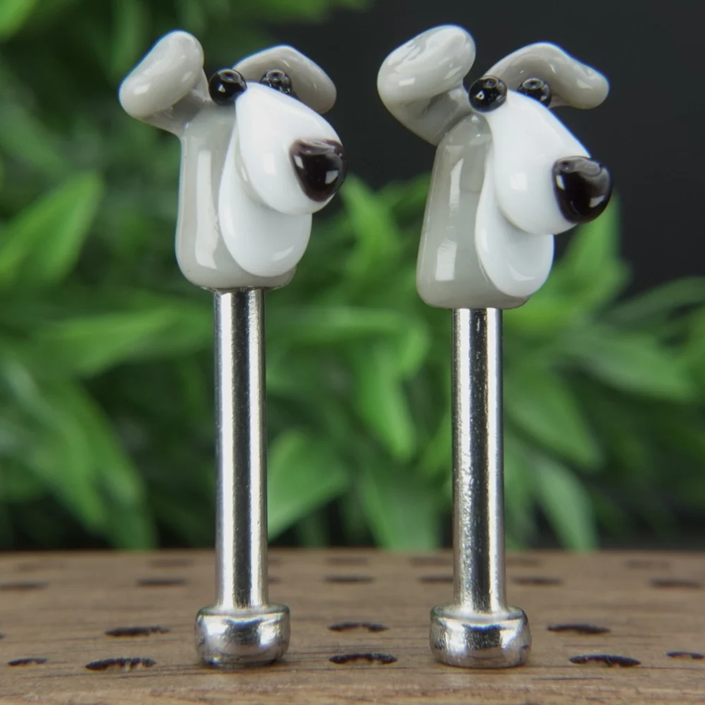 Grey White Dogs Cribbage Pegs Sv2