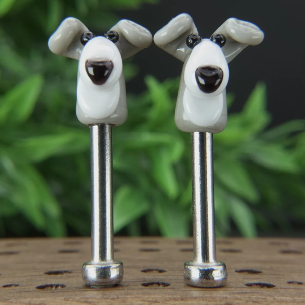 Grey White Dogs Cribbage Pegs Sv3