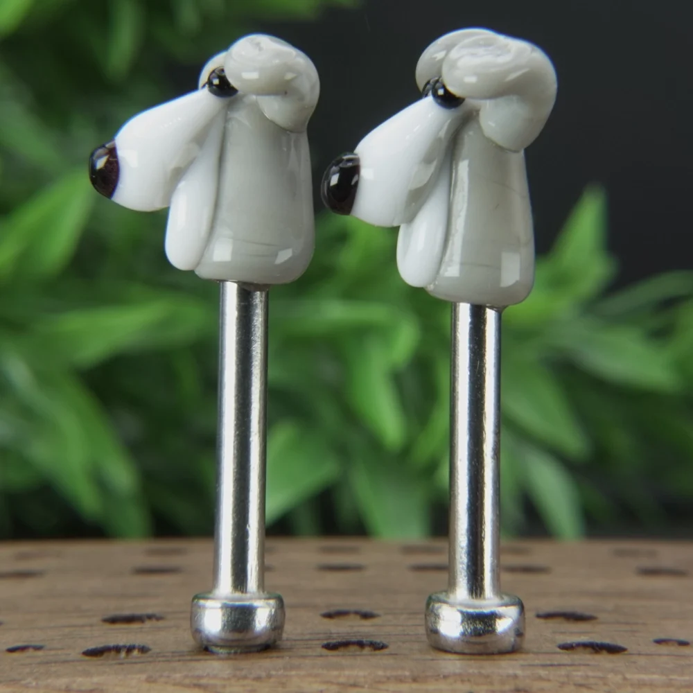 Grey White Dogs Cribbage Pegs Sv5