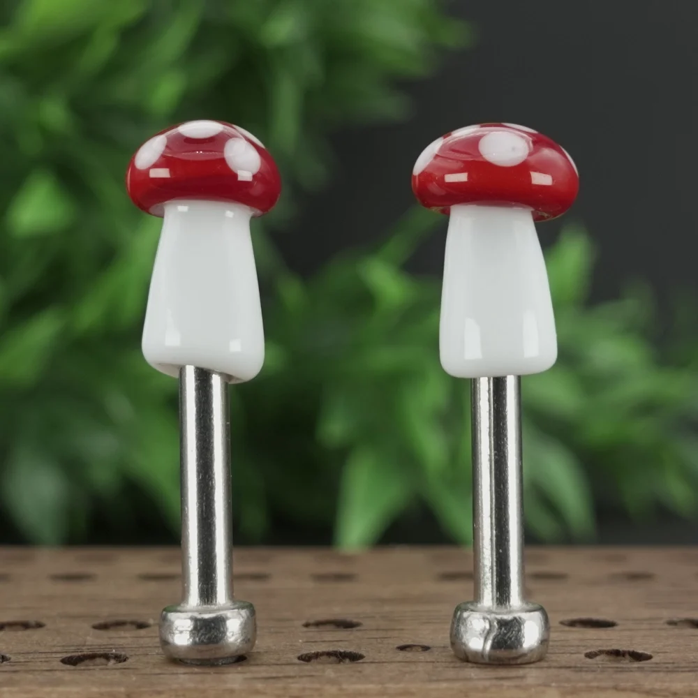 Light Red White Mushrooms Cribbage Pegs Sv1