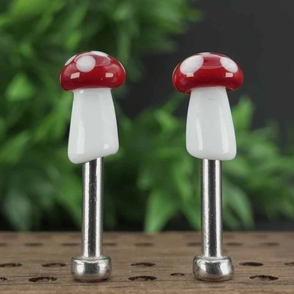 Light Red White Mushrooms Cribbage Pegs Sv2