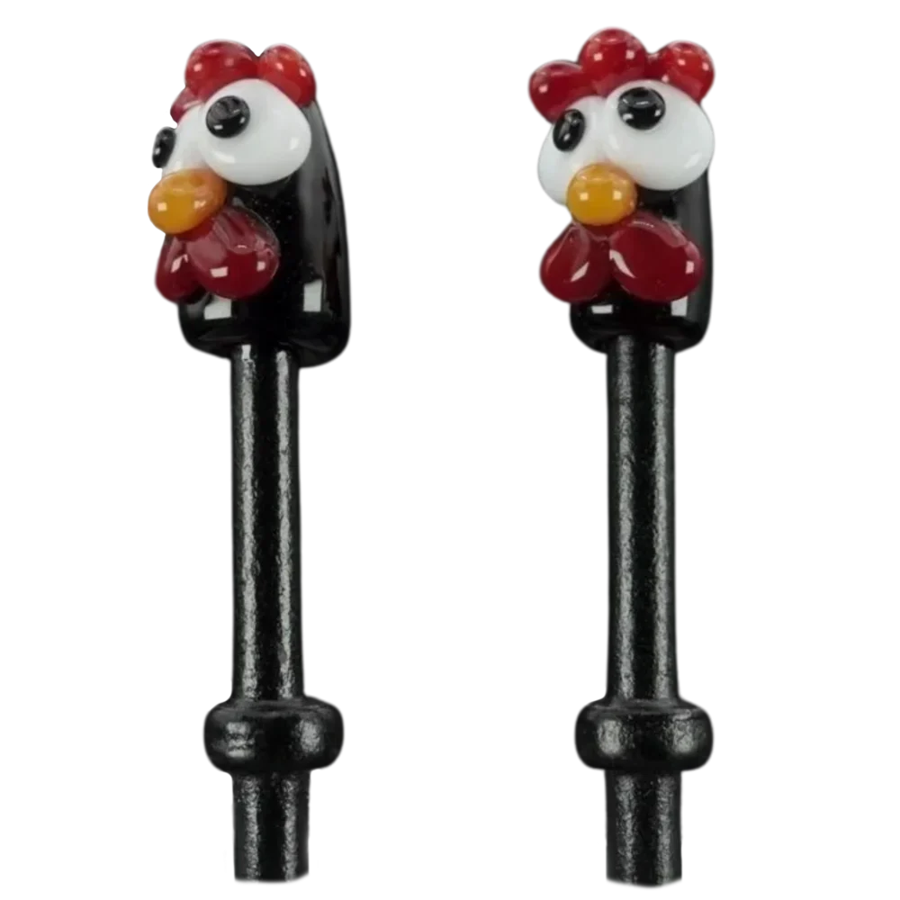 Pair Black Chickens Cribbage Pegs B