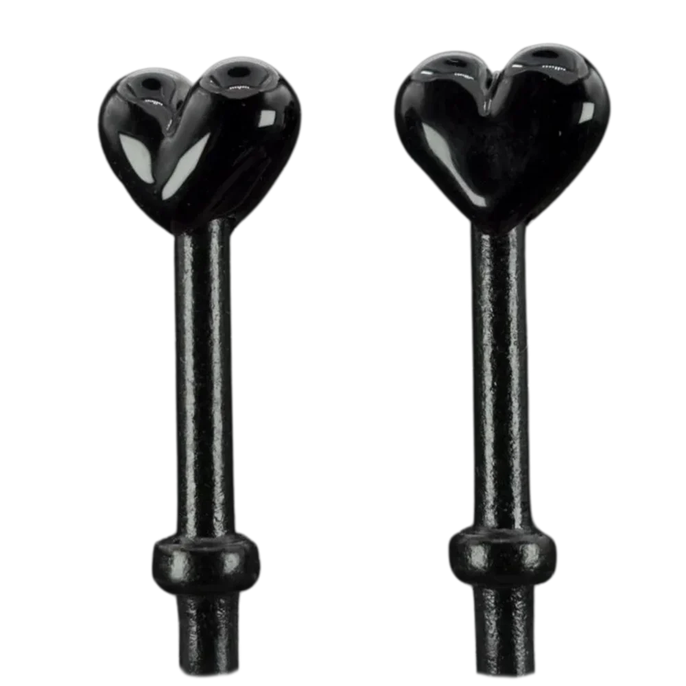 Pair Black Hearts Cribbage Pegs B