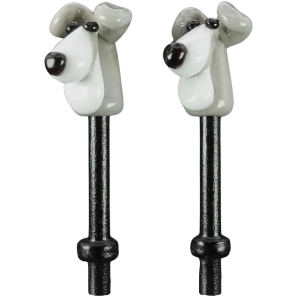 Pair Grey White Dogs Cribbage Pegs B