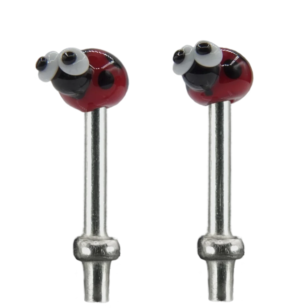 Pair Light Red Ladybugs Cribbage Pegs S