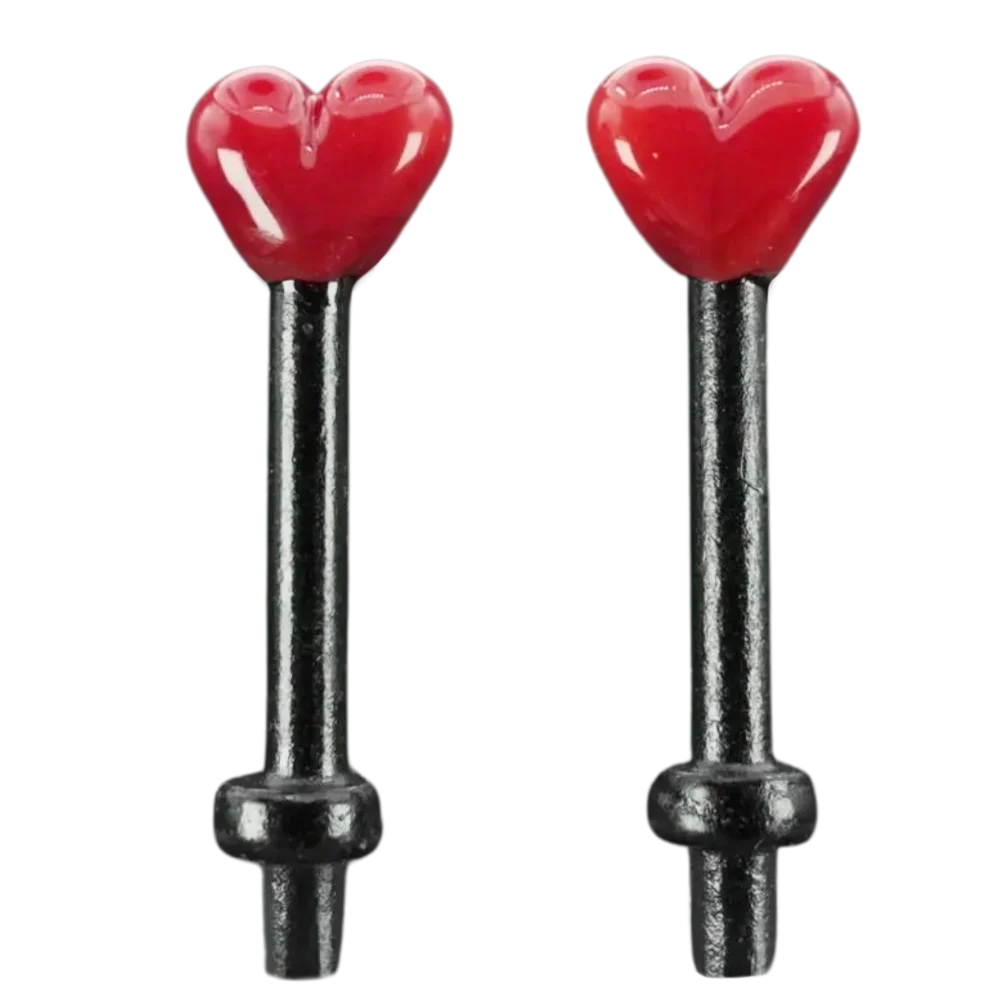 Pair Red Hearts Cribbage Pegs B