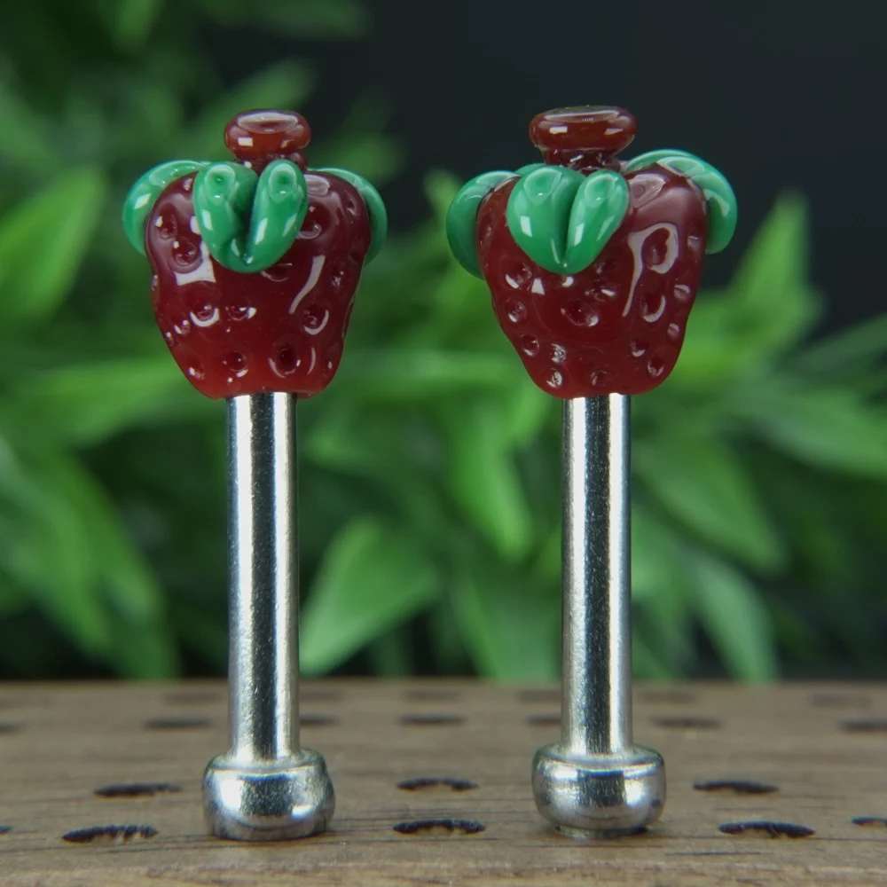 Pair Strawberries Cribbage Pegs Sv1