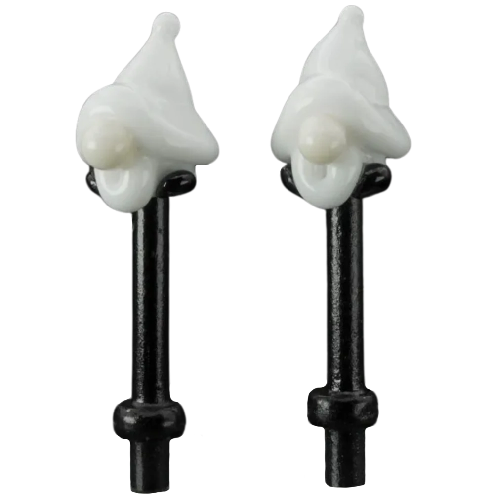 Pair White Gnomes Cribbage Pegs B