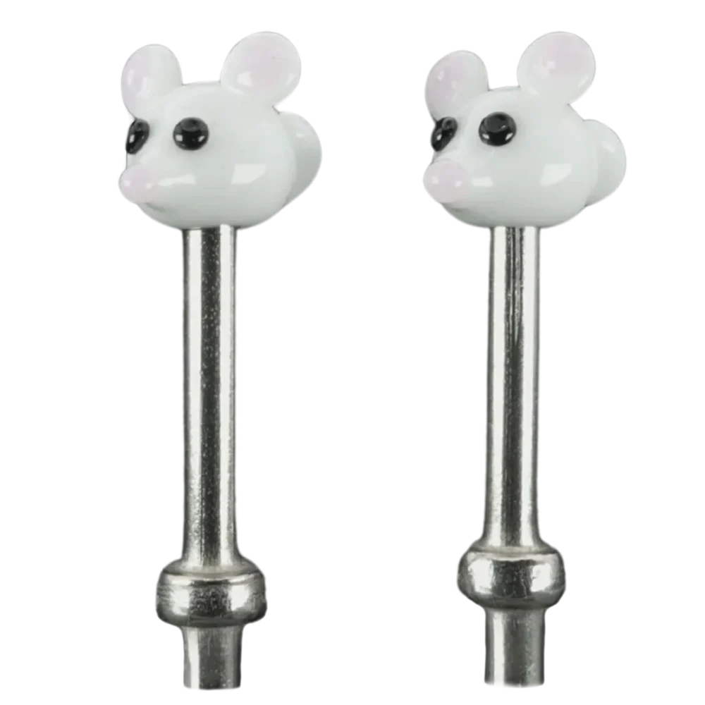 Pair White Mice Cribbage Pegs S