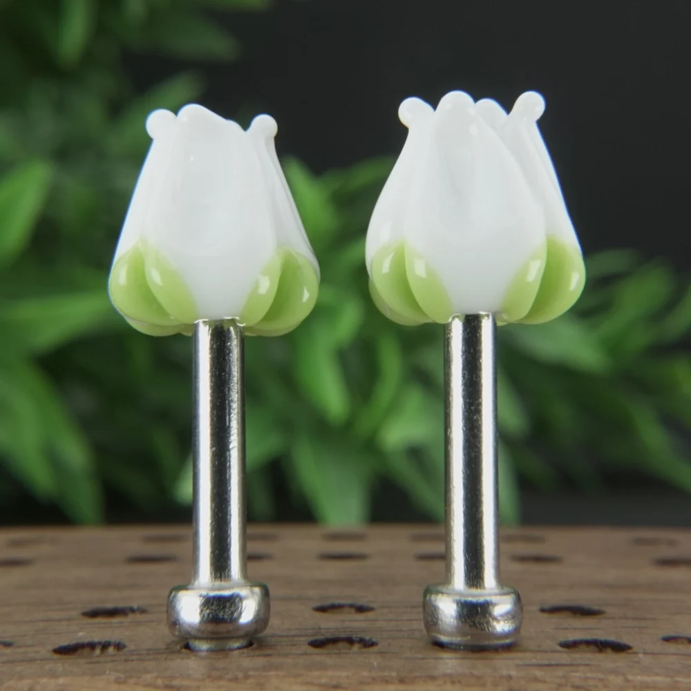 Pair White Tulips Cribbage Pegs Sv1 Pair White Tulips Cribbage Pegs Sv1