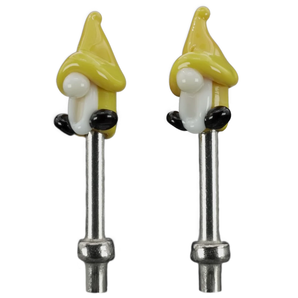 Pair Yellow Gnomes Cribbage Pegs S