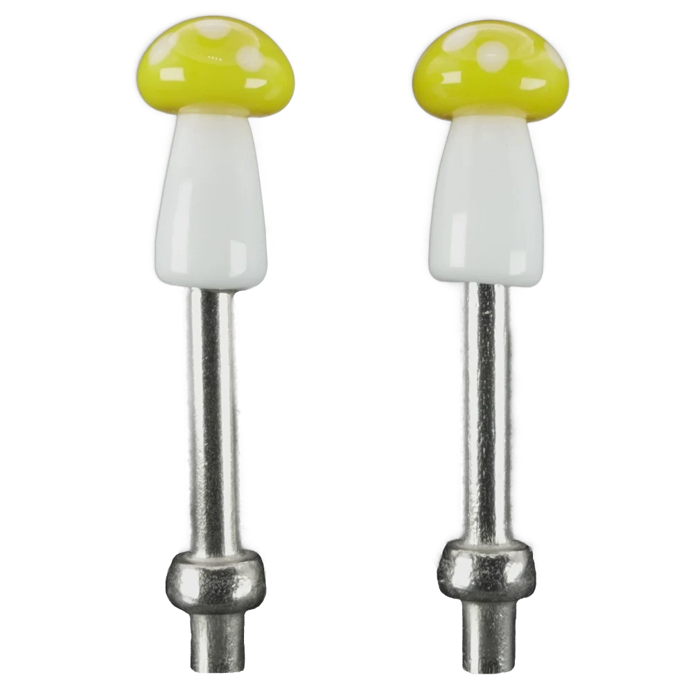 Pair Yellow White Mushrooms Cribbage Pegs S Pair Yellow White Mushrooms Cribbage Pegs S