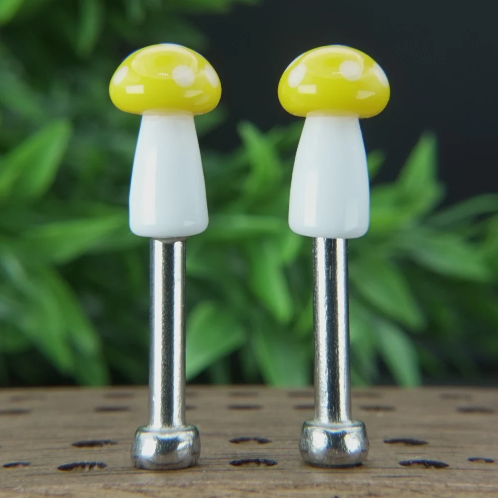 Yellow White Mushrooms Cribbage Pegs Sv1